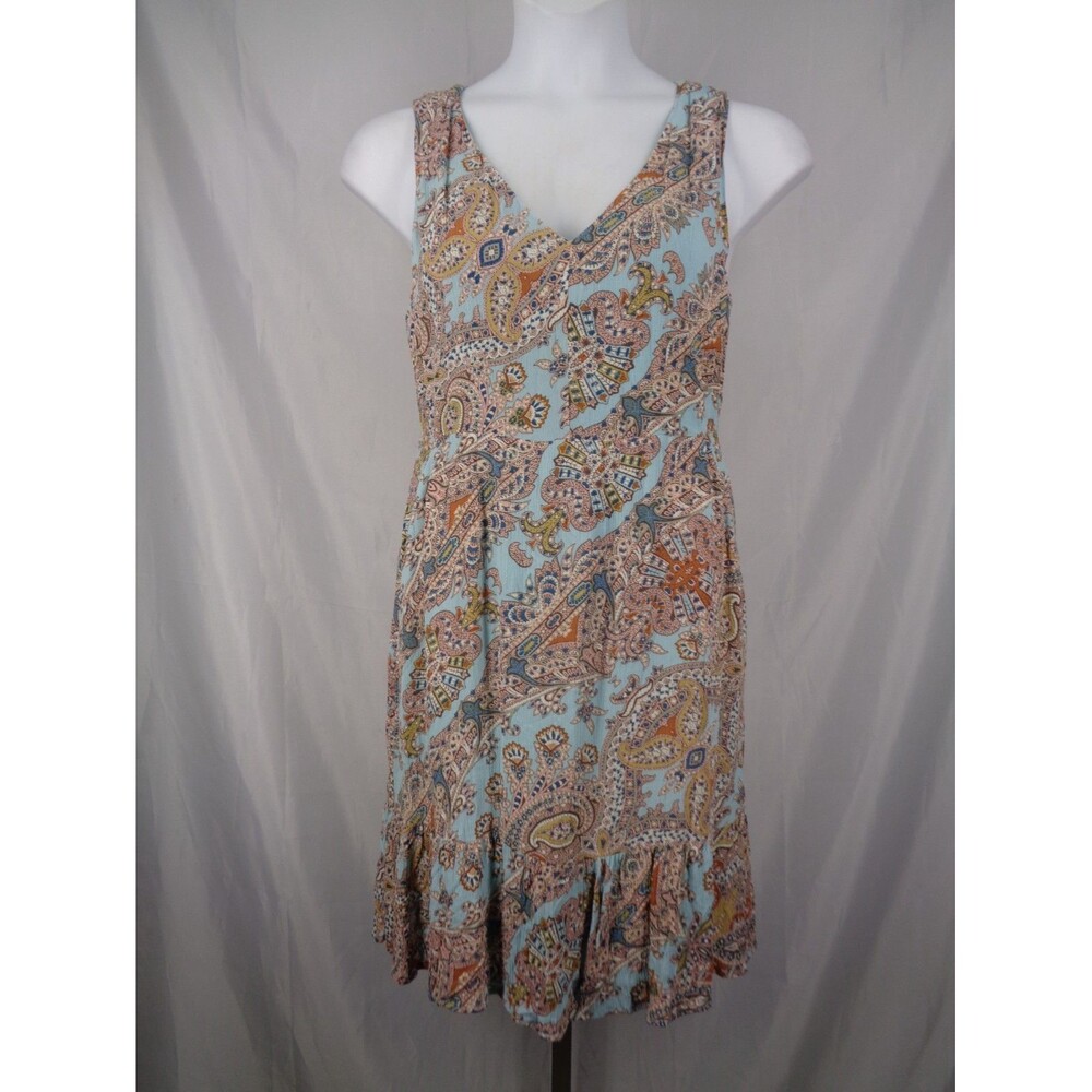 Cynthia Rowley Paisley Dress Size 8 Sleeveless Tiered Flounce Hem New